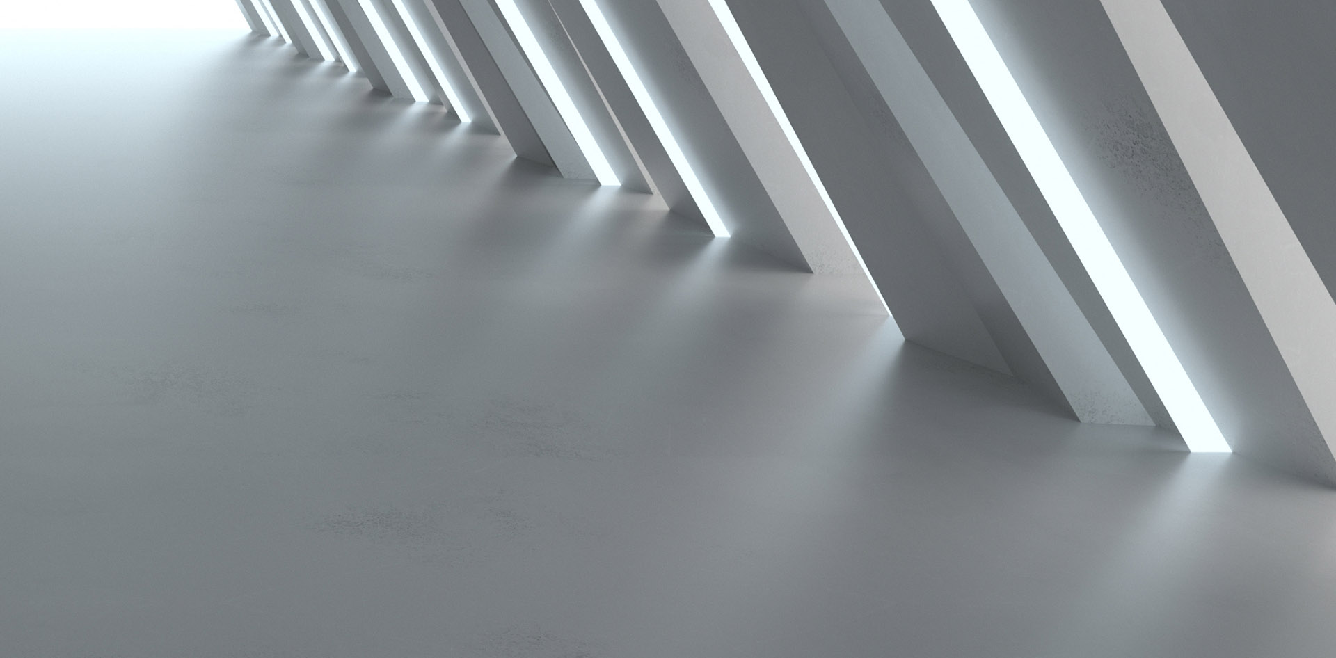 Futuristic tunnel with fluorescent lights 3D render